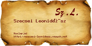 Szecsei Leonidász névjegykártya